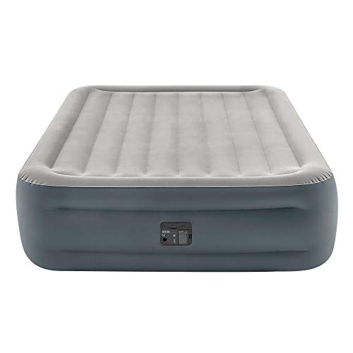 Colchão Insuflável INTEX 64136NP (Cinzento - Azul Marinho) INTEX - Campismo & caminhada - fiber-tech, estabilidade, encaixe do ar, vinil resistente