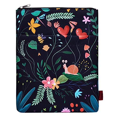 Bolsa Livro com Flor de Caracol Preto 11 X 8.7 Cm LParkin - Capas de livros - flor, caracol, preto
