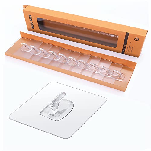 Conjunto de Ganchos Adesivos EINFA GOOD 10 Unidades Einfagood - Ganchos de utilidade - 7 cm x 7 cm, transparente, 10 unidades, versátiles