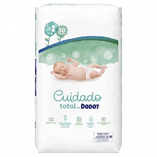 Fraldas DODOT Care Total (56 Unidades - Tamanho 1) Procter & Gamble - Roupa interior - algodão premium, fibras naturais, 12h absorção, Oeko-Tex certificada