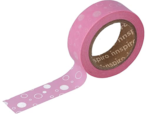 Fita Cola INNSPIRO Washi (Rosa - 1,5 cm x 10 m) INNSPIRO - Adesivos e ímãs para artesanato - rosa, 1.5 cm, 10 m