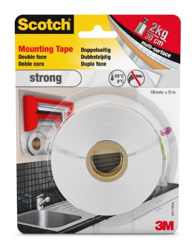 Fita Adesiva 3M Scotch Double Sided Strength 19 Mm X 5 M Scotch - Fitas adesivas de escritório - fita adesiva, 3m scotch, dupla face, 19 mm x 5 m, montagem permanente