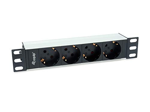 PDU EQUIP 333311 (1U - 4 Tomadas - Preto) Equip - Filtros de linha e supressores de surtos - 3500w, 16A, schuko, 1u