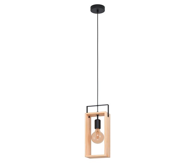Candeeiro Suspenso EGLO FAMBOROUGH (Madeira - E27 - 1 x 60 W - Aço) EGLO - Luminárias de teto - madeira, e27, 60 W, aço