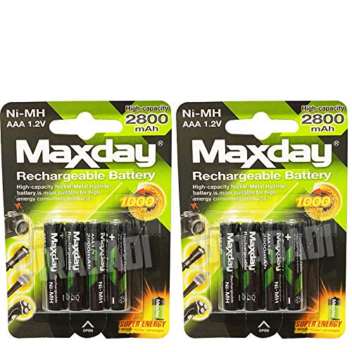 Pilha Recarregável LIONELO AAA 2800mAh 8 Unidades PIRABADI - Baterias - 2800mAh, 8 unidades, litio, recarregável