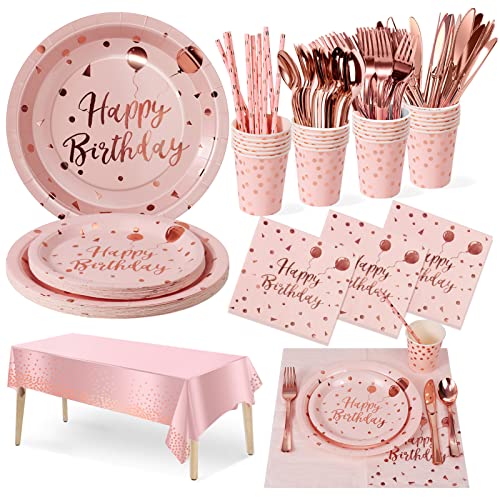 Conjunto de 161 Peças NKAIso Rosa e Dourado Nkaiso - Kits de festa - conjunto, peças, rosa, dourado