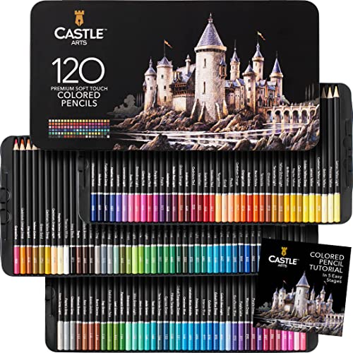 Lápis de Cor CASTLE ART SUPPLIES 120 Cores Castle Art Supplies - Lápis - 120 cores, ponta suave, pigmentadas, tampa de madeira