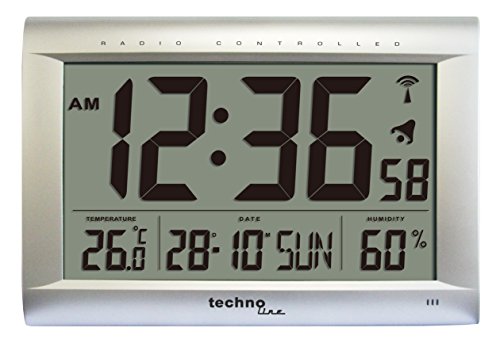 Relógio Digital TECHNOLINE WS 8009 (Prateado) Technoline - Relógios de parede - sinalização, temperatura, alarme, data, dia da semana