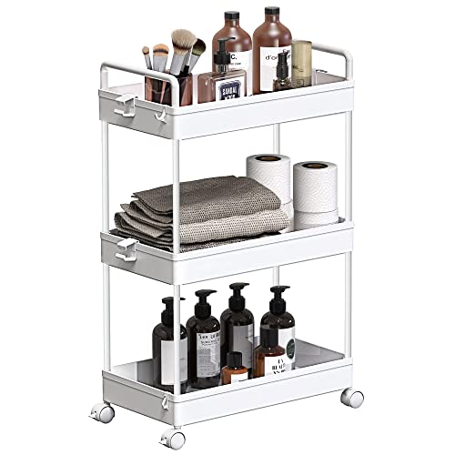 Carrinho de Arrumação SOLEJAZZ 3 Níveis (Plástico - 39 x 35 x 60 cm) SOLEJAZZ - Carrinhos de utilidade - 3 níveis, plástico, 39 x 35 x 60 cm, borracha