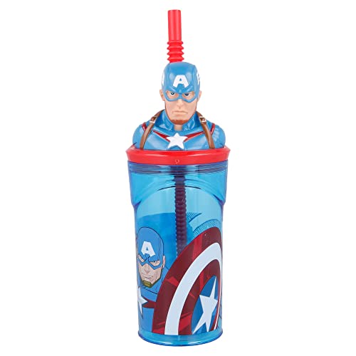 Garrafa Reutilizável STOR Avengers Captain America (360 ml) Stor - Garrafas de água - 360 ml, plástico, removível, aventureiro