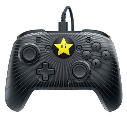 Comando com fio PDP FACEOFF para Nintendo Switch - Super Mario Star PDP - Controladores de jogo - comando, fio, pdp, faceoff, nintendo switch, super mario star
