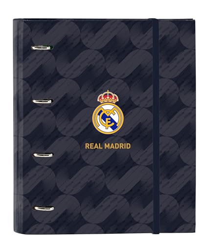 Pasta 4 Argolas Real Madrid Equipación 23/24 Azul SAFTA safta - Pastas Organizadoras - pasta, 4 argolas, Real Madrid, equipação, azul