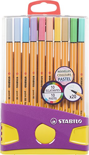 Caneta de Feltro STABILO Pen 88 Pastel Case Stabilo - Canetas - caneta, feltro, stabilo, pen 88, pastel case