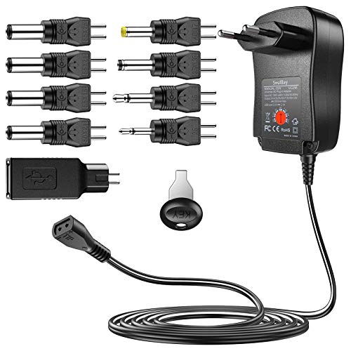 Adaptador Universal SOULBAY (USB - Preto) SoulBay - Baterias - adaptador universal, usb, preto, ca/cc, conectores