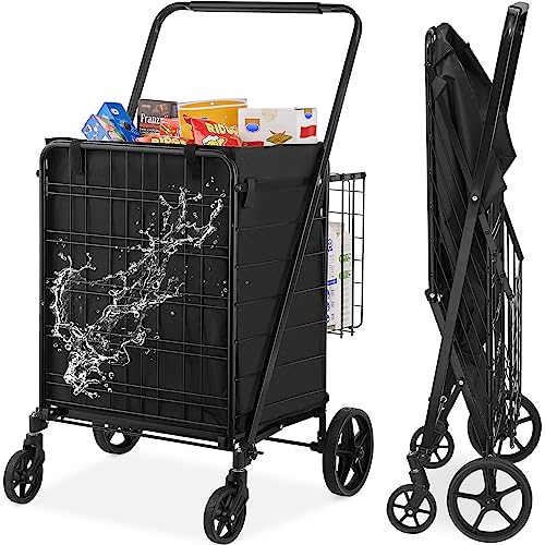 Carrinho de compras dobrável VEVOR com 4 rodas e carga de 150,5 kg VEVOR - Bagagem e bolsas - 4 rodas, 150,5 kg, 330 kg, dobrável