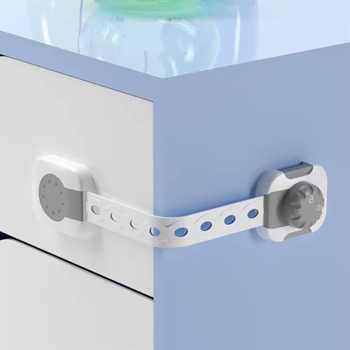 Bloqueio de Segurança para Gavetas e Portas 6 Peças + 2 Protetores de Tomadas PRYMARC - Móveis para bebês e crianças pequenas - segurança, proteção, resistente, durável, design discreto