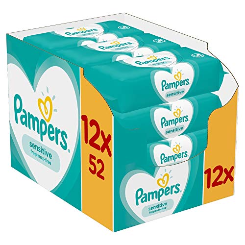 Toalhinha de Banho PAMPERS Sensitive (52 Unidades) Pampers - Muda fraldas - pele delicada, sem perfume, sem álcool, dermatologicamente testadas