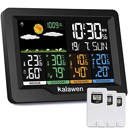 Estação meteorológica digital KALAWEN Kalawen 3 Kunzhiyao - Previsores do tempo e estações - digital, preto branco, lcd, sem fios