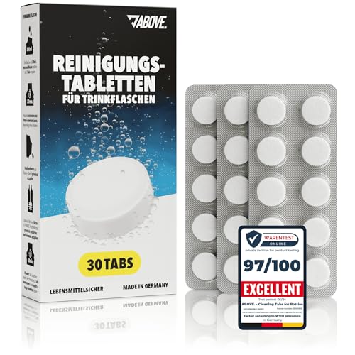 Pastilhas Limpeza Borracha 30 Unidades ABOVE plantify GmbH - Filtros e purificadores de água portáteis - limpeza rápida, eficácia alta, oxigênio activo, elimina depósitos