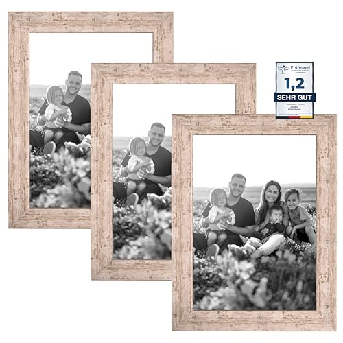 Conjunto de 3 Molduras para Fotografias CABEL Madeira e Vidro Acrílico CABBEL - Porta-retratos - madeira, vidro acrílico, fotografias