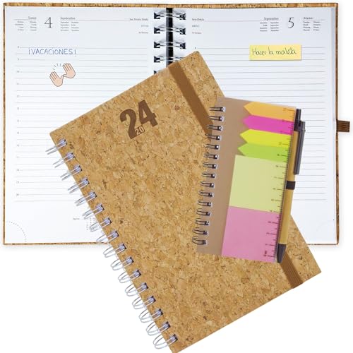 Agenda Escolar 2023/2024 TAPA DURA ECOLOGICA A5 com Blocos de Notas - Intervalo de 30 Minutos Carhan - Papel de impressora e copiadora - tapa dura, ecológica, A5, 30 minutos