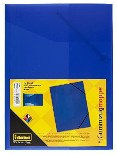 Pasta com Elástico IDENA Polipropileno (PP) Azul Idena - Pastas de arquivo - polipropileno, azul, elástico