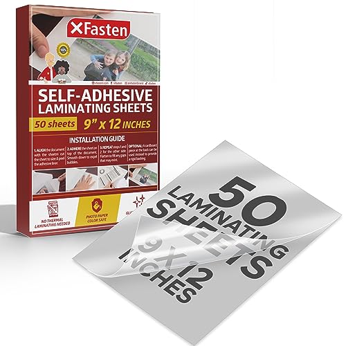 Pack 50 Lamina para plastificar XFASTEN 9x12 XFasten - Filme de laminação, pochetes e folhas - pack, lâminas, 9x12