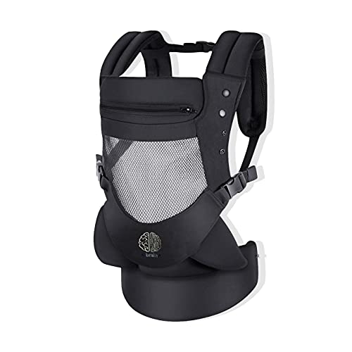 Mochila para Bebé ERGOTONIC Ergonomicas 3D Mesh Preto ebrainit - Porta-bebês - ergonómica, 3d mesh, resistente à água, comprimento ajustável