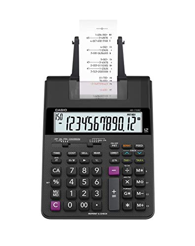 Mini Impressora de Etiquetas CASIO HR-170RC Casio, Inc - Calculadoras - 12 dígitos, compacta, dupla alimentação, impressão rápida