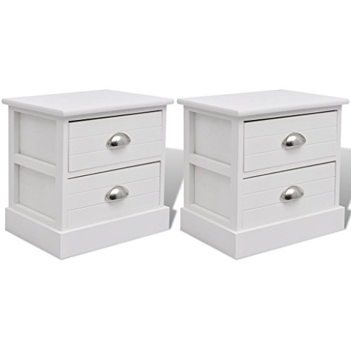 Mesa de cabeceira estilo francês 2 unid. 38 x 38 x 38 cm branco vidaXL - Mesinhas de cabeceira - francês, 38x38x38cm, branco