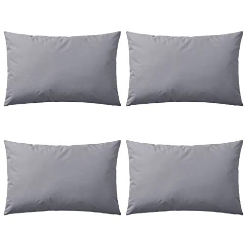 Conjunto de Almofadas para Jardim vidaXL | 60x40cm - Cinza vidaXL - Almofadas - almofadas, jardim, 60x40cm, cinza