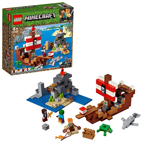 LEGO Minecraft - Aventura do Barco Pirata - 21152 (Idade Mínima: 8) LEGO - Blocos de encaixe - lego minecraft, aventura barco pirata, idade mínima 8