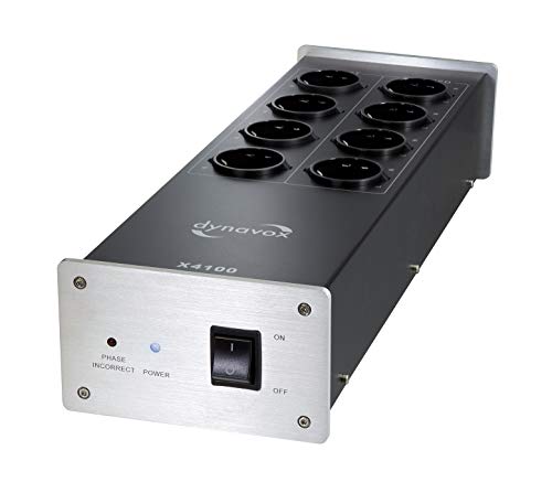 Filtro para Monitor DYNAVOX X4100S-01 8 tomadas Dynavox - Fios e cabos elétricos - 8 tomadas, tipo f, metal, preto