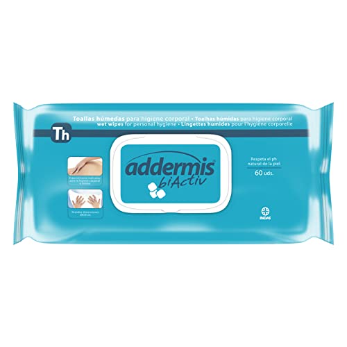 Toalhas Húmidas ADDERMIS Biactiv (60 un) Laboratorios Indas S.A.U. - Toalhitas higiénicas para adultos - húmidas, 60 unidades