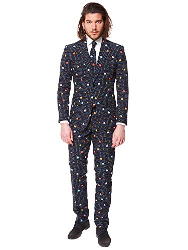 Fato de Homem DISFRAZZES Mr. Pacman (Tam: Tamanho Único) OppoSuits - Ternos femininos - poliéster, casaco preto, calças, gravata
