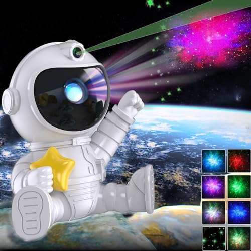 Projetor Infantil ASTRONAUTA Galaxy (Multicor) MXTIMWAN - Iluminação de efeitos especiais - astronauta, luz de estrelas, nebulosa, 8 modos, controlo remoto