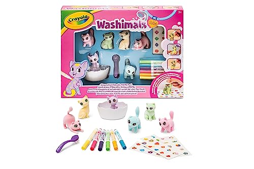 Kit de Artesanato para Crianças CRAYOLA Washimals Pets JUPESA - Brinquedos - removível, animais, canetas, escova