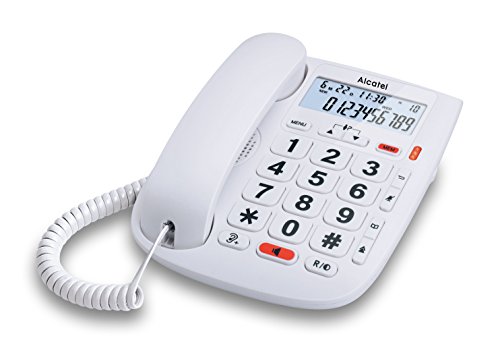 Telefone fixo com teclado ALCATEL TMAX20 Branco ALCATEL - Telemóveis - teclado, retroiluminado, memórias diretas, mãos livres