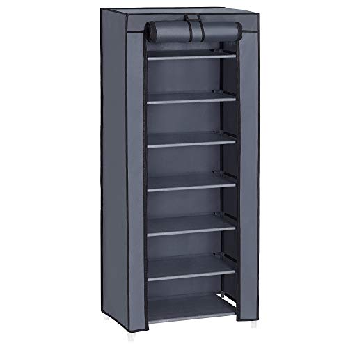 Sapateira SONGMICS com 7 Níveis Cinza (Madeira - 46x28x126cm) SONGMICS - Conjuntos de móveis - 7 níveis, cinza, madeira, 46x28x126cm