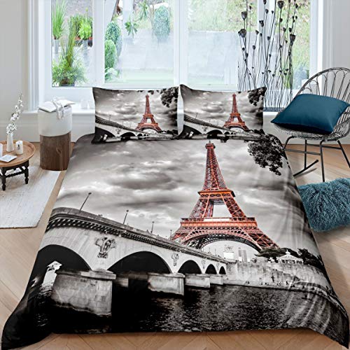 Conjunto edredões MELISSA & DOUG Paris Tower Eiffel Cinzento (200x220 cm) Homemissing - Roupa de cama e cama - edredao, 200x220 cm, Eiffel
