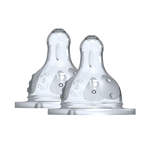 Conjunto de chucha de 2 rodadas 3 velocidades líquido espesso anti-cólica 6 meses DODIE DODIE - Bicos e forros para mamadeiras de bebê - anti-cólicas, 3 velocidades, silicone flexível, 6 meses
