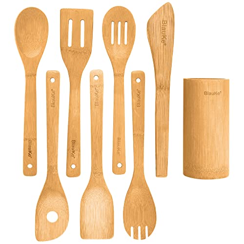 Conjunto de Utensílios de Cozinha de Bambu Azulke BlauKe - Conjuntos de utensílios de cozinha - bambu, 8 peças, antiaderentes, cozinha