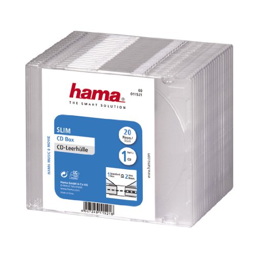 Caixa de Discos Óticos HAMA CD/DVD/Blu-Ray Case, transparente Hama - Estojos e organizadores de cd/dvd - 20 cd, 20 DVD, 20 Blu-Ray, transparente