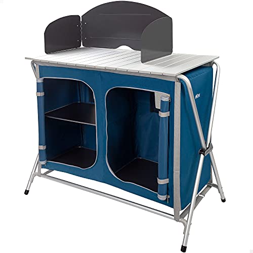 Móvel de Campismo AKTIVE Dobrável (Azul - Aço - 88 x 51 x 110.5 cm) AKTIVE - Mobiliário de acampamento - dobrável, azul, aço, 88x51x110.5 cm