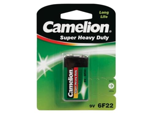 Pilha Camelion 6F22-BP1G Single-Use Battery 9V Zinc-Carbono Camelion - Baterias de uso geral - zinc-carbono, prismática, 9V, single-use