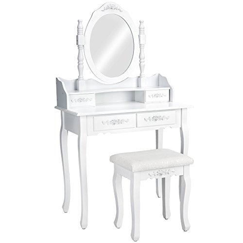 TecTake 800814 Conjunto de maquilhagem e estilos Branco TecTake - Conjuntos de móveis - maquilhagem, estilos, branco