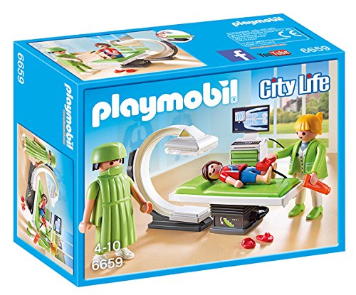 PLAYMOBIL City Life - Sala de Radiologia (Idade Mínima Recomendada: 4 anos) PLAYMOBIL - Brinquedos - radiologia, exames por raio, mesa de trabalho