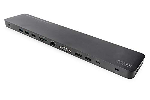 Digitus Da-70868 Base & Duplicador de Portas com Fios Usb 3.0 (3.1 Gen 1) Type-C Preto Digitus - Estações de acoplamento para laptops - usb 3.0, type-c, gigabit lan, 1 porta