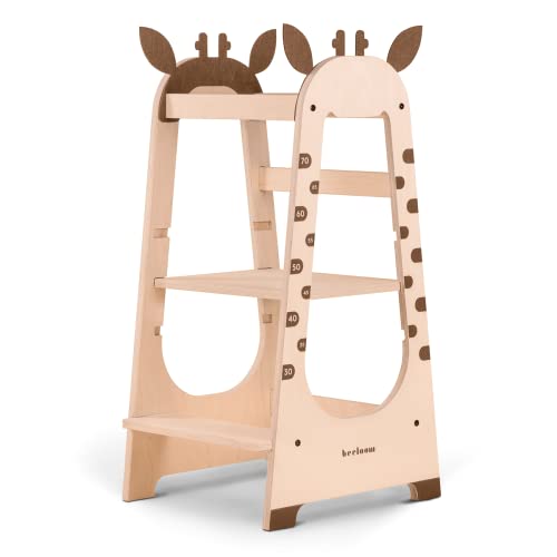 Torre de Aprendizado BEELOOM Madeira (Castanho - 43x33x106cm) Beeloom - Escadas e andaimes - madeira, castanho, 43x33x106cm