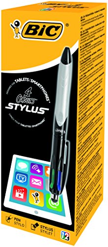 Caneta de Tinta Permanente BIC 4 Colours Grip Stylus (Preto) BIC - Canetas stylus - tinta permanente, tablet, smartphone, borda de borracha